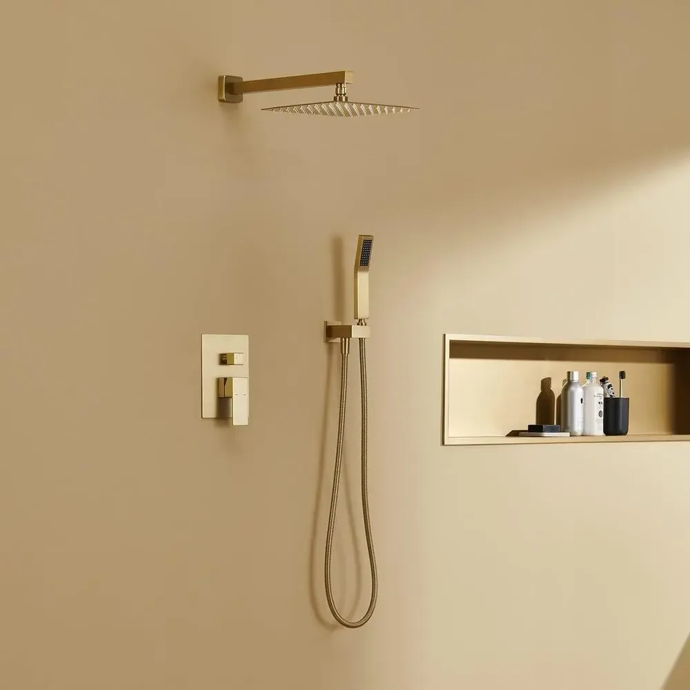 Brushed Gold Shower Faucet Set 12